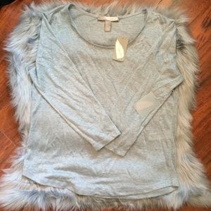 Light Gray Blue 100% Linen Long Sleeve